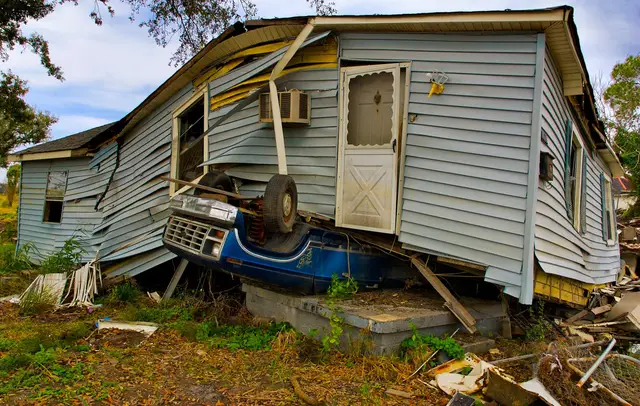 Home knocked off its foundation after a storm